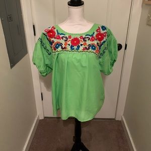 Artisanal embroidered top